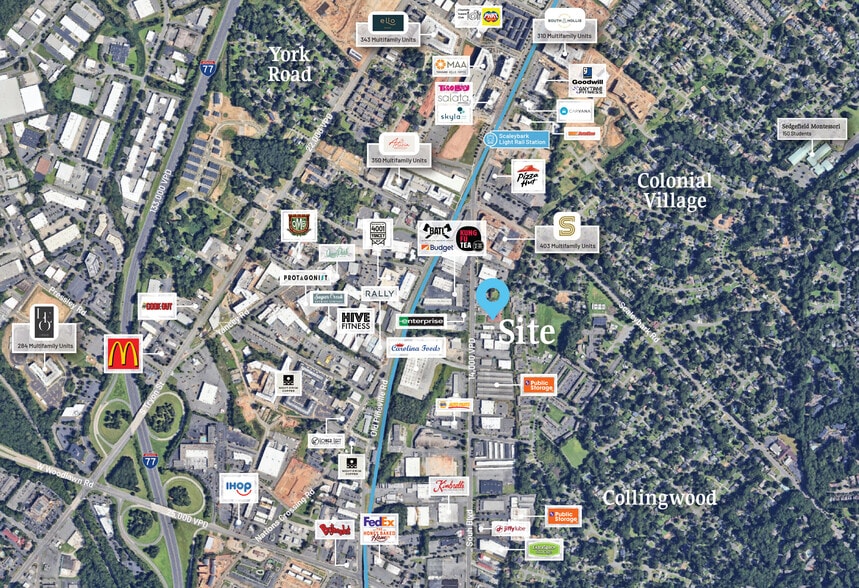 4211-4221 South Blvd, Charlotte, NC for lease - Aerial - Image 3 of 3