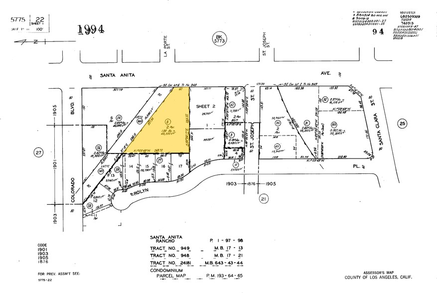 333 N Santa Anita Ave, Arcadia, CA for lease - Plat Map - Image 2 of 10