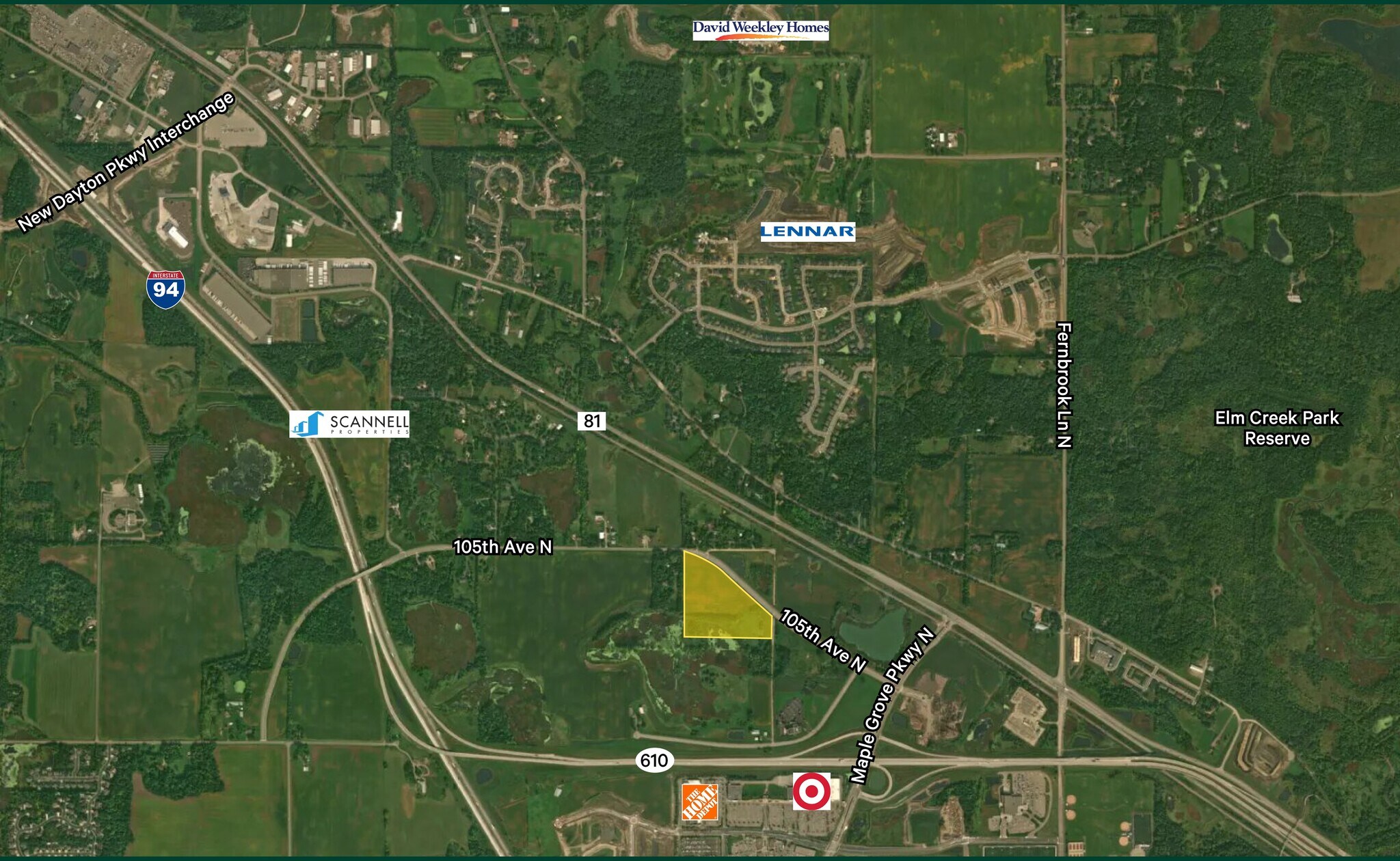 105th Ave N, Maple Grove, MN for sale Aerial- Image 1 of 1