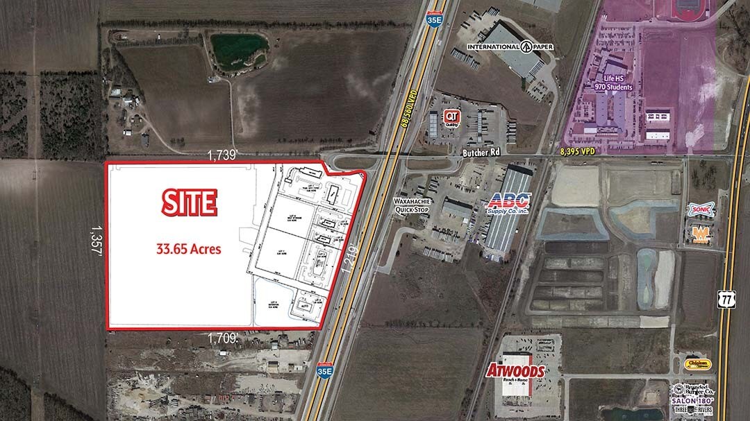 Butcher Rd & Interstate 35E, Waxahachie, TX for sale Aerial- Image 1 of 1