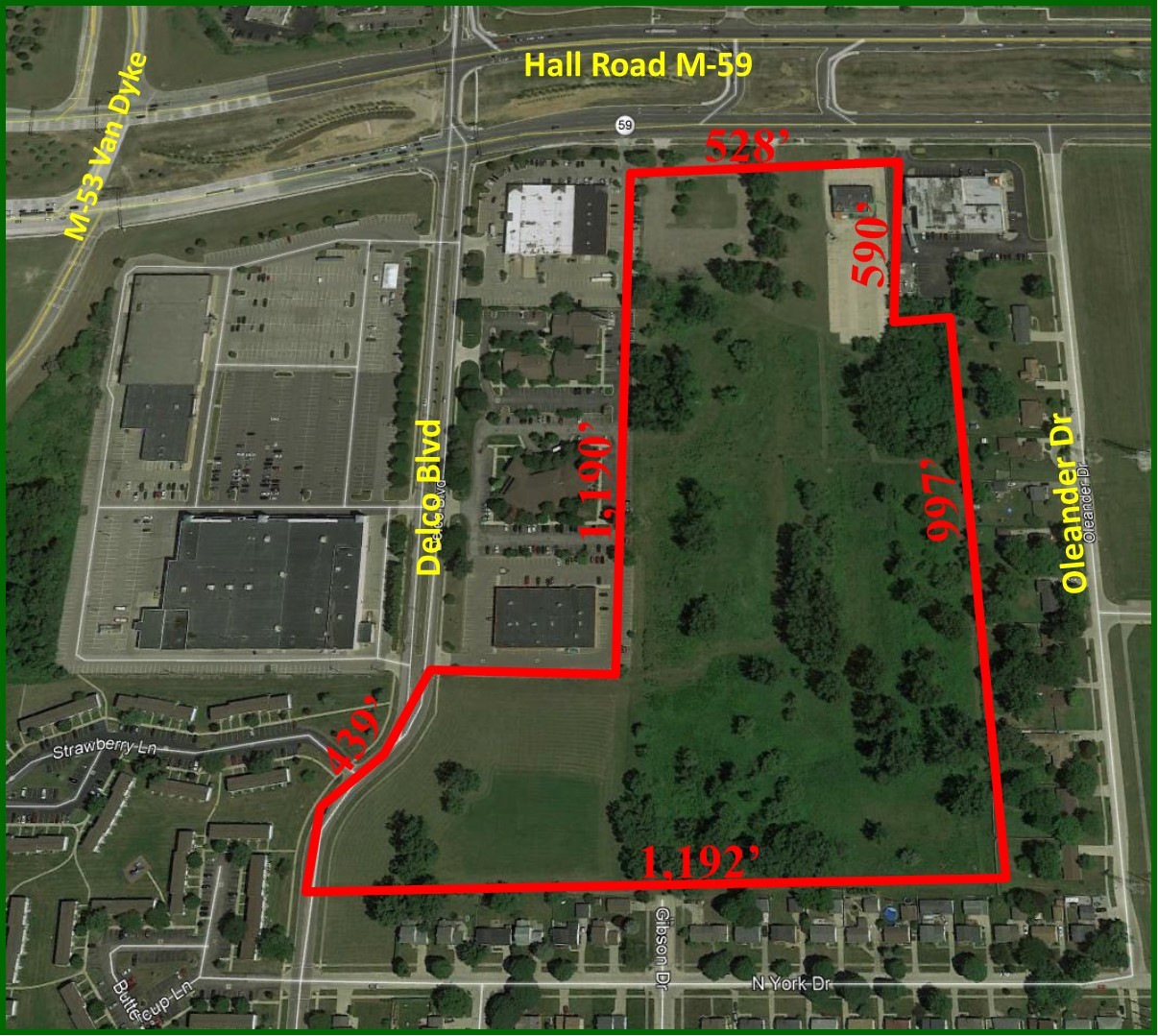 12414 Hall Rd, Sterling Heights, MI for lease Aerial- Image 1 of 2