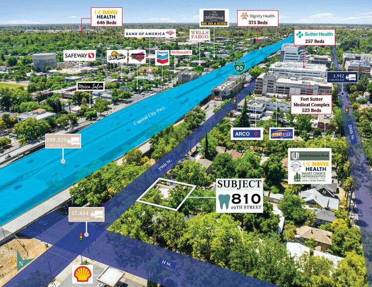 810 29th St, Sacramento, CA for sale - Aerial - Image 2 of 8