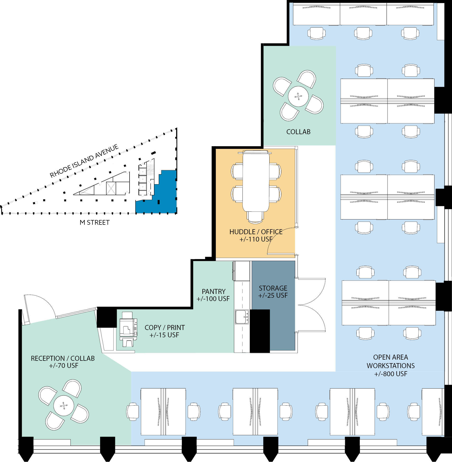 1730 Rhode Island Ave NW, Washington, DC for lease Floor Plan- Image 1 of 1