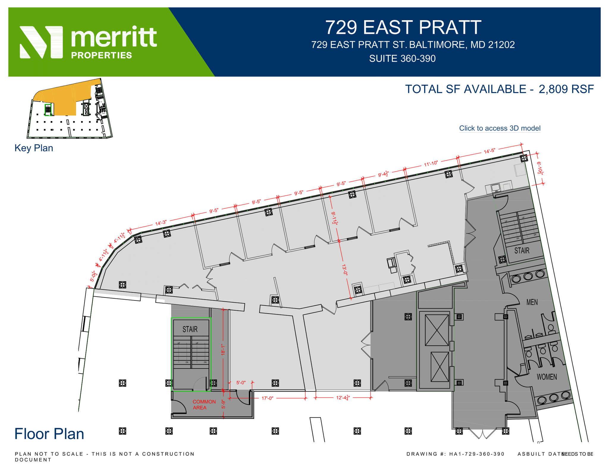 729 E Pratt, Baltimore, MD for lease Floor Plan- Image 1 of 1