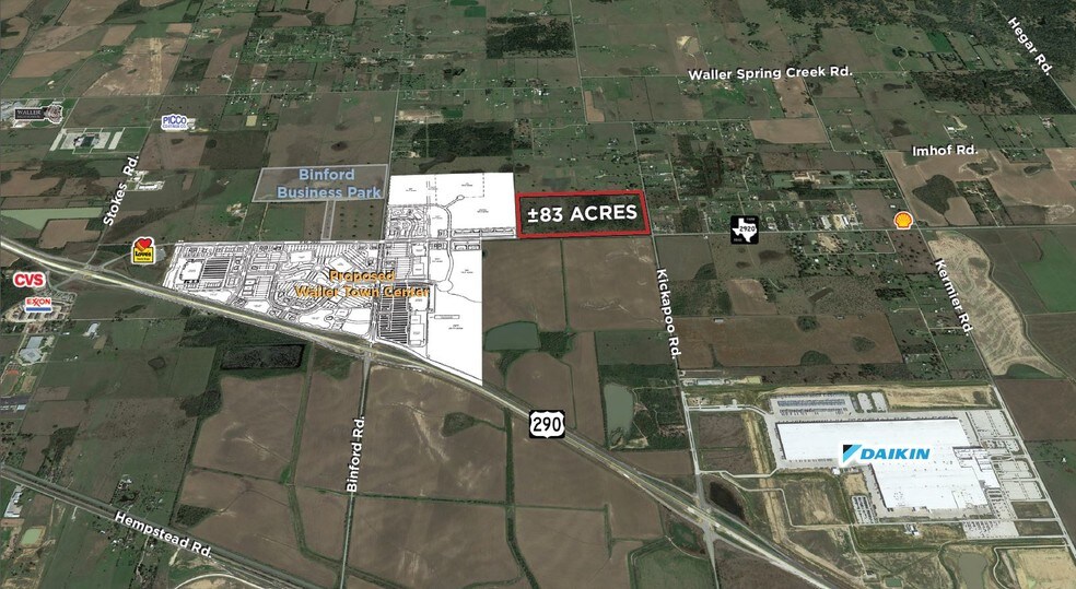 Kickapoo Rd, Waller, TX for sale - Aerial - Image 1 of 1