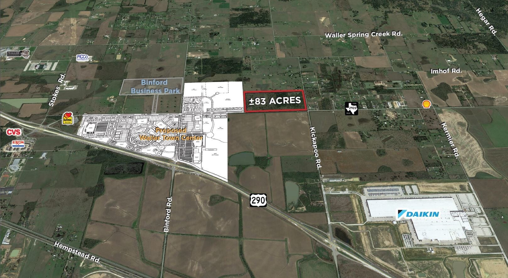 Kickapoo Rd, Waller, TX for sale Aerial- Image 1 of 1