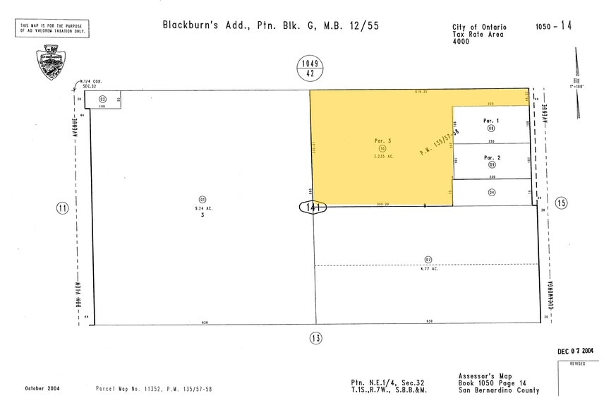 1406 S Cucamonga Ave, Ontario, CA for lease - Plat Map - Image 1 of 2
