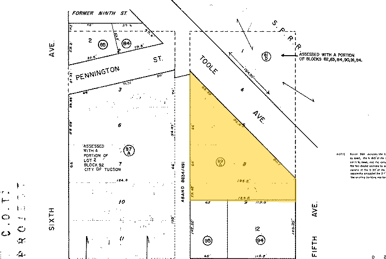 345 E Toole Ave, Tucson, AZ for lease - Plat Map - Image 2 of 7