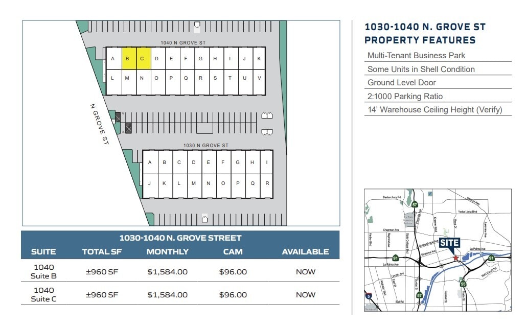 1040 N Grove St, Anaheim, CA for lease Floor Plan- Image 1 of 1