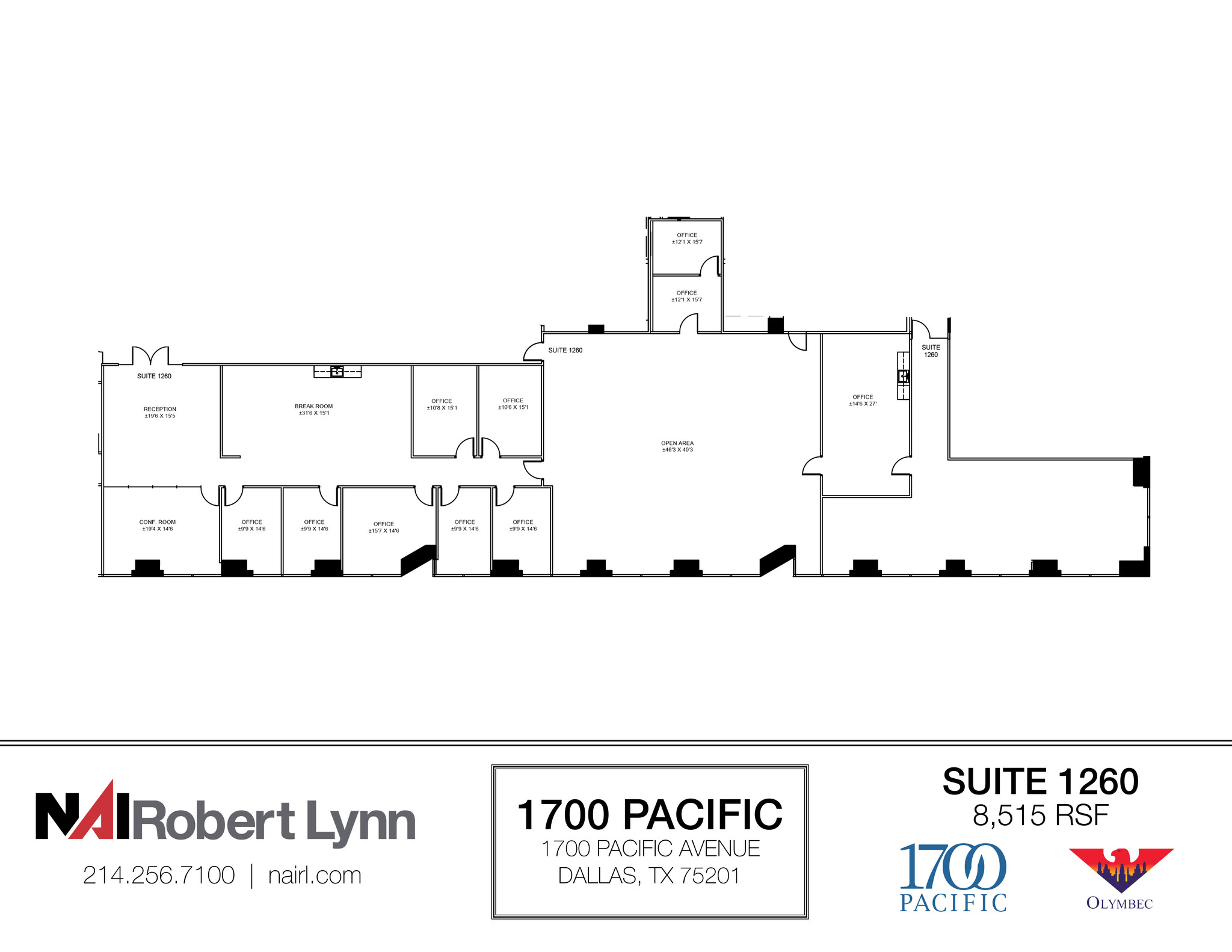 1700 Pacific Ave, Dallas, TX for lease Floor Plan- Image 1 of 2