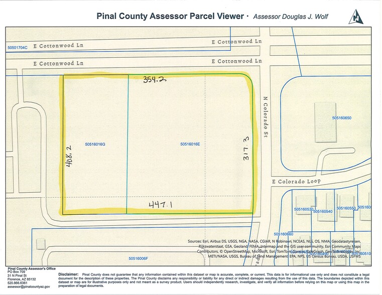 1347 Cottonwood ln, Casa Grande, AZ for sale - Plat Map - Image 1 of 1