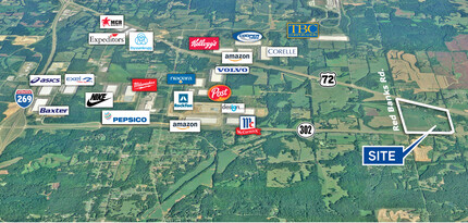 Hwy 302 & Red Banks Rd, Red Banks, MS - aerial  map view