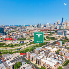 1053-1055 W Grand Ave, Chicago, IL - aerial  map view