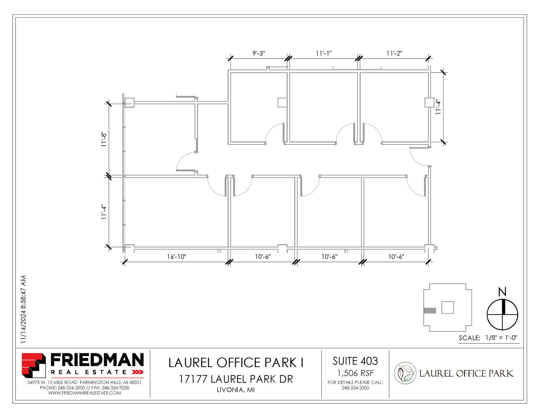 17177 N Laurel Park Dr, Livonia, MI for lease Floor Plan- Image 1 of 2