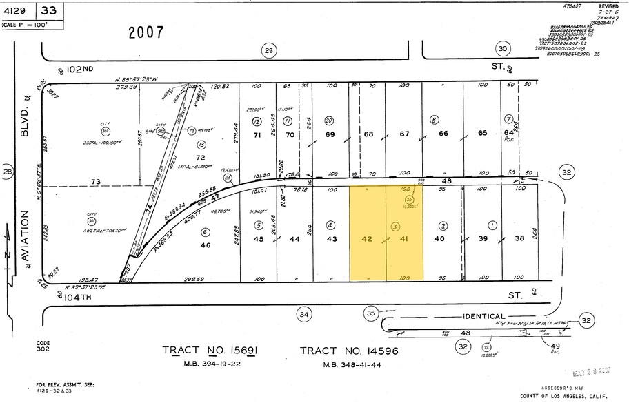 5431 W 104th St, Los Angeles, CA for sale - Plat Map - Image 2 of 7