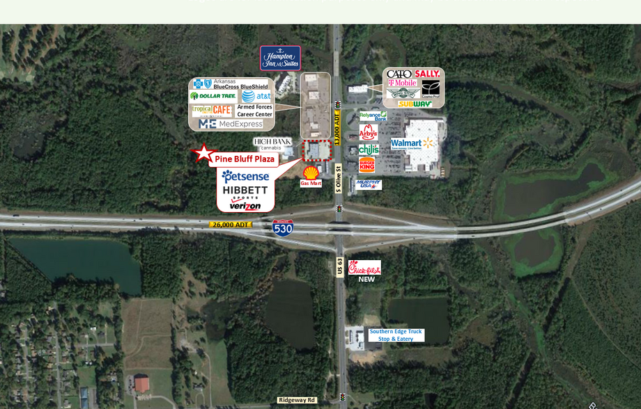 5514 S Olive St, Pine Bluff, AR for lease - Aerial - Image 1 of 4