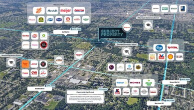 29200 6 Mile Rd, Livonia, MI - aerial  map view