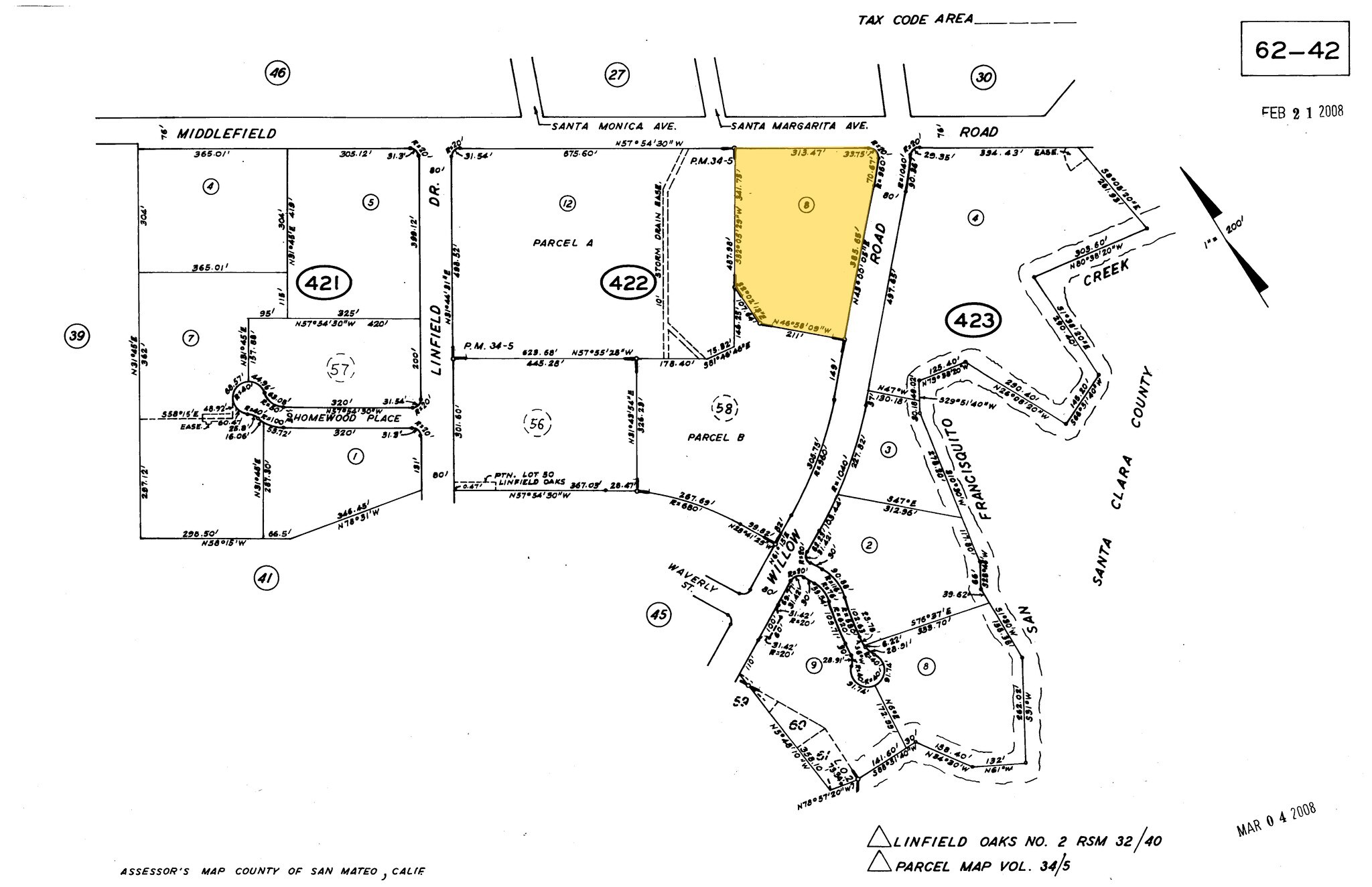 85 Willow Rd, Menlo Park, CA for sale Plat Map- Image 1 of 1