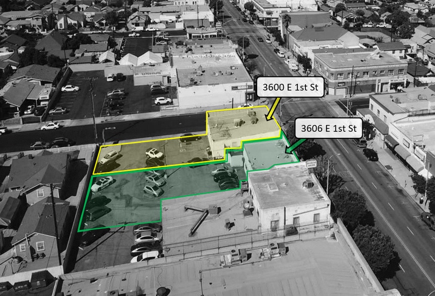 3600-3606 E 1st St portfolio of 2 properties for sale on LoopNet.com - Aerial - Image 1 of 8