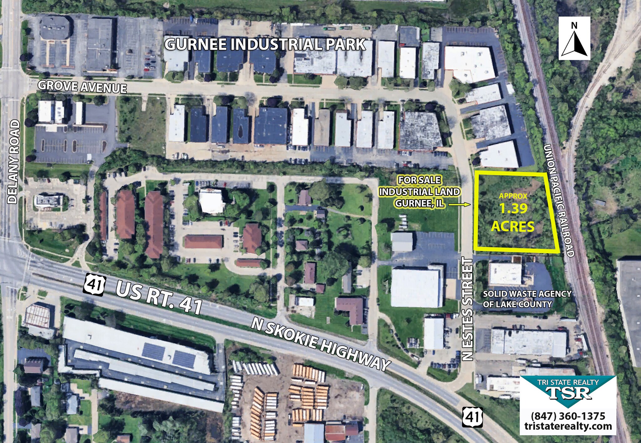 1321 Estes St, Gurnee, IL for sale Aerial- Image 1 of 1