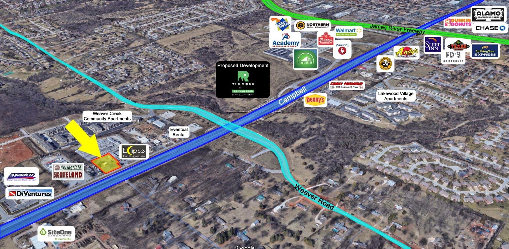 5135 S Campbell Ave, Springfield, MO for sale Aerial- Image 1 of 1