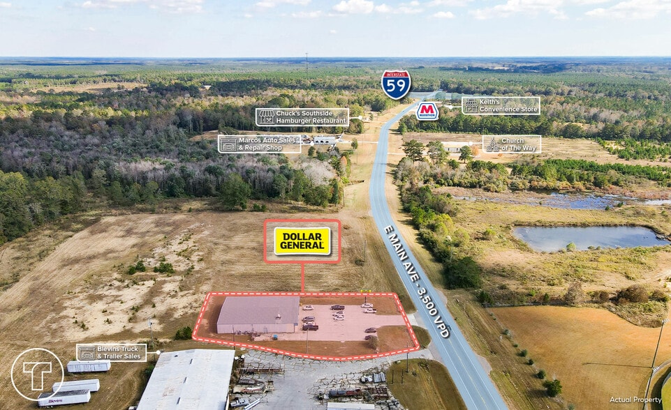 839 E Main Ave, Lumberton, MS for sale - Aerial - Image 3 of 5