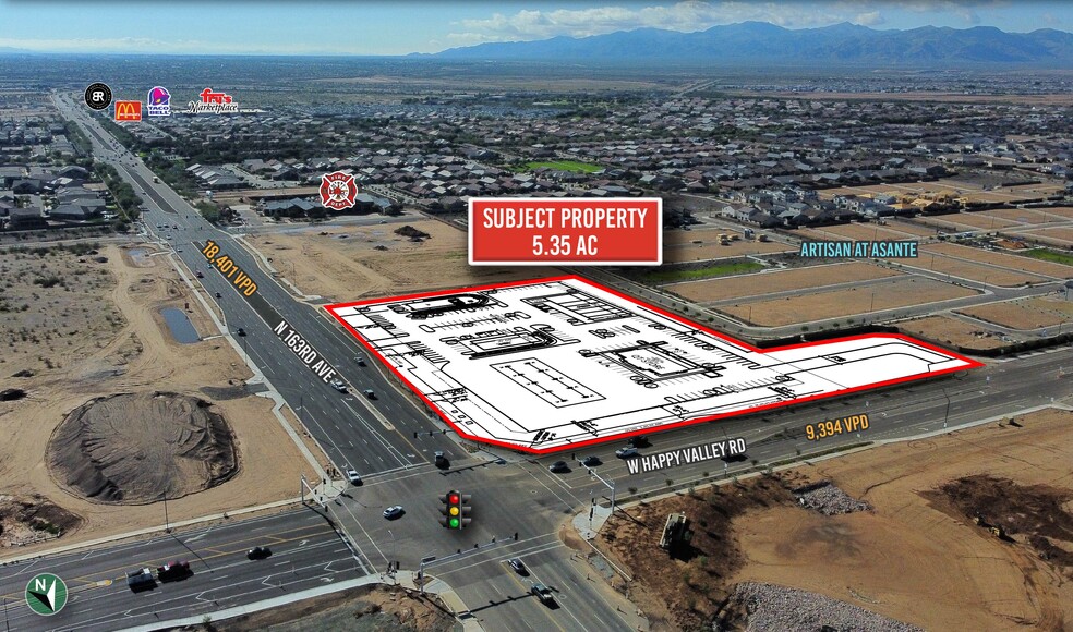 SWC W. Happy Valley & N 163rd Ave, Surprise, AZ for lease - Primary Photo - Image 1 of 2
