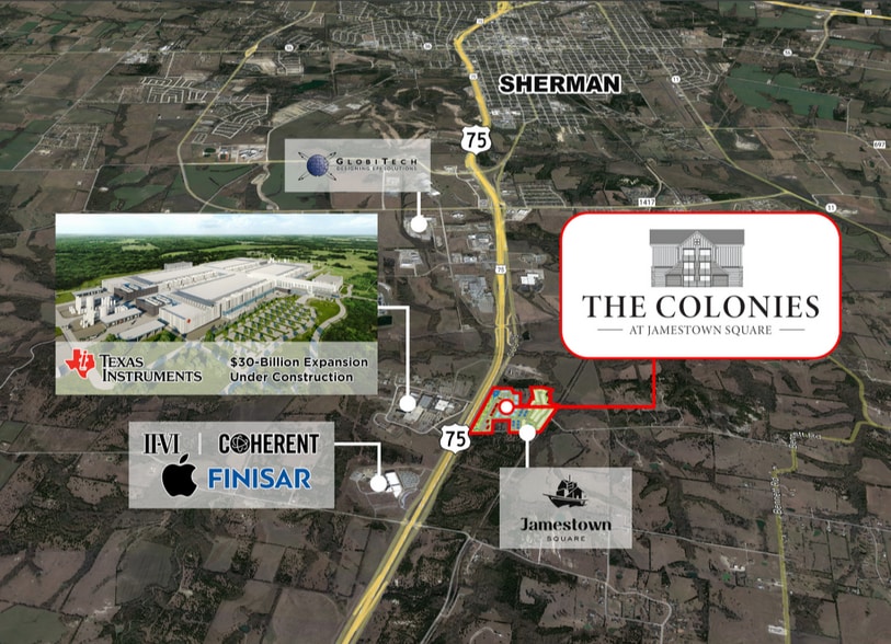 US-75 & Akers Road, Sherman, TX for sale - Aerial - Image 3 of 13