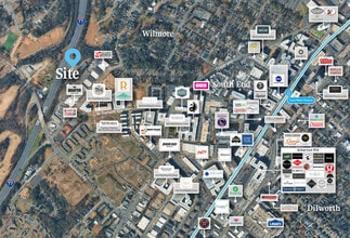 1001 W Tremont Ave, Charlotte, NC - AERIAL  map view