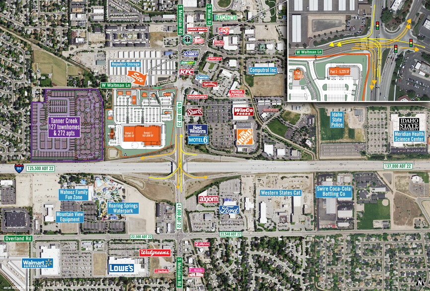 I-84 & Meridian Rd, Meridian, ID for lease - Aerial - Image 3 of 6