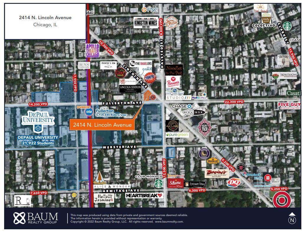 2414 N Lincoln Ave, Chicago, IL for lease Map- Image 1 of 1