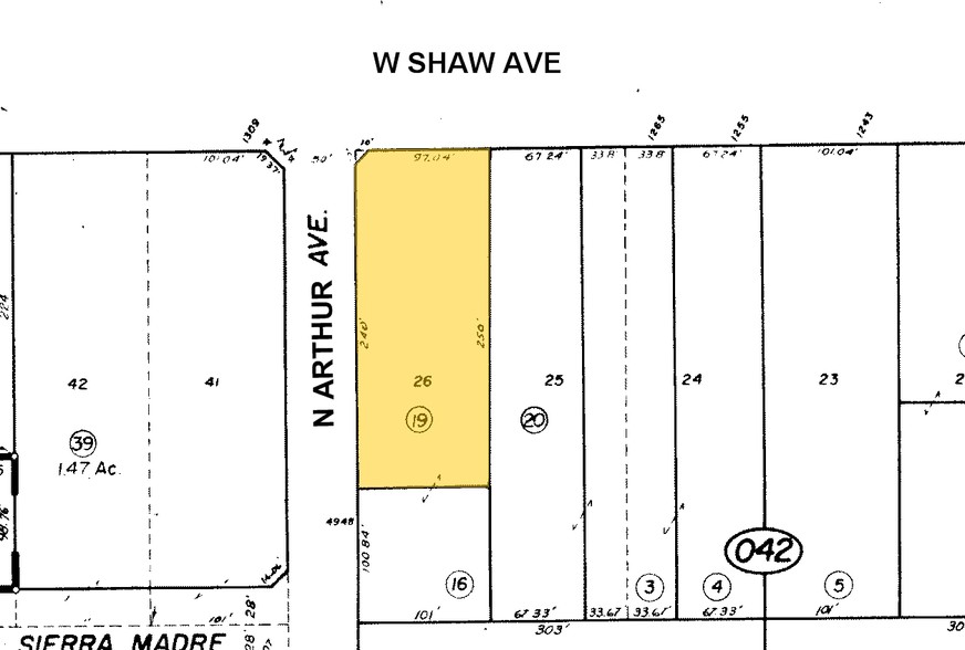 1285-1288 W Shaw Ave, Fresno, CA for lease - Plat Map - Image 2 of 5