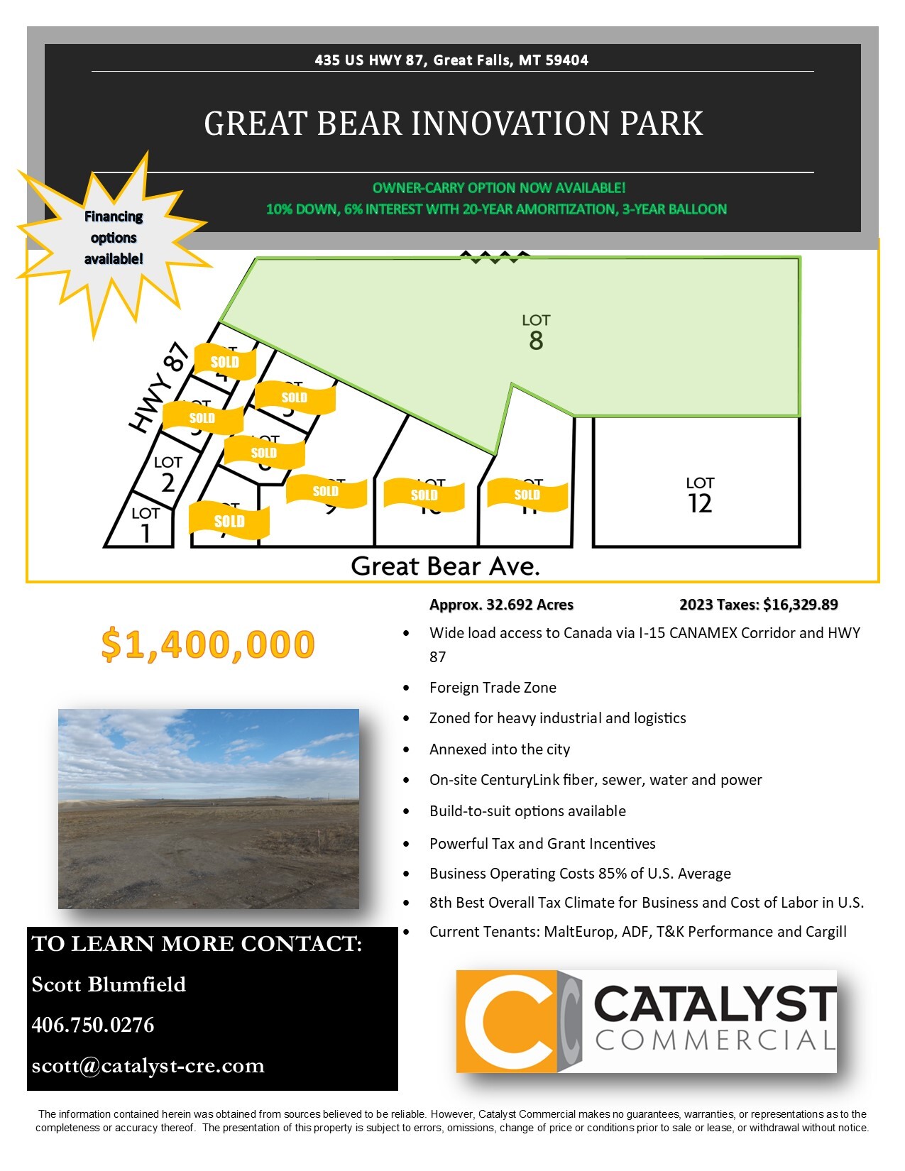 435 US Highway 87, LOT 8, Great Falls, MT for sale Building Photo- Image 1 of 3