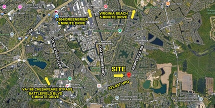 841 Kempsville Rd, Chesapeake, VA - AERIAL map view - Image1