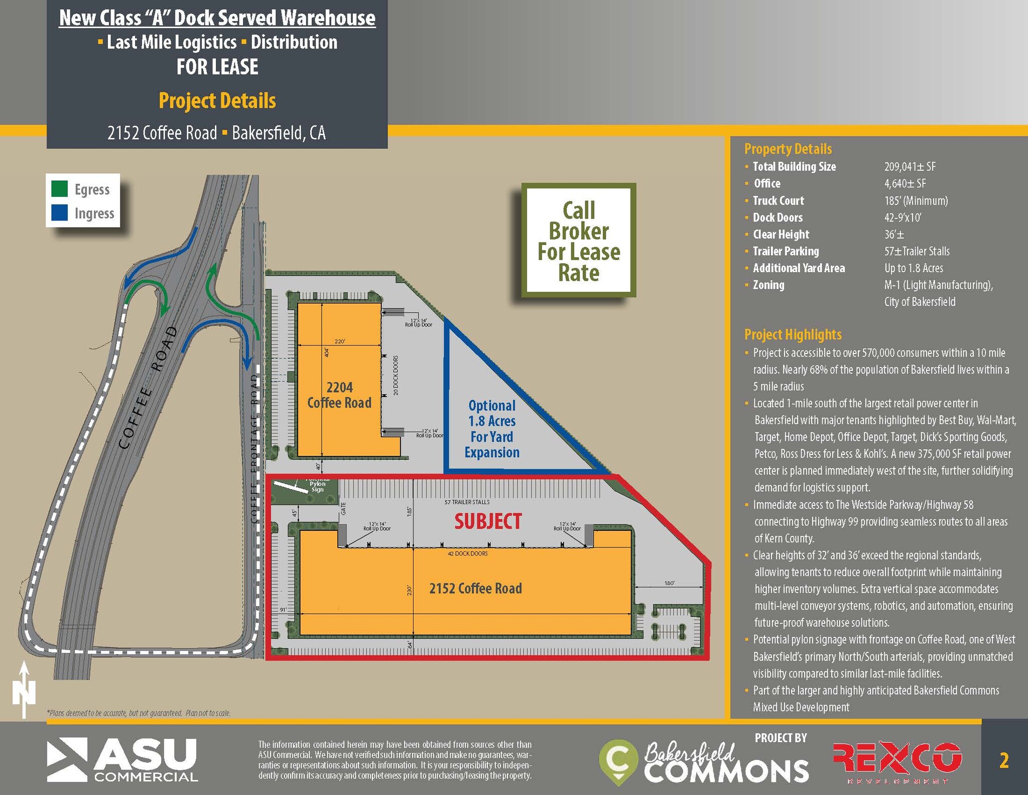 2152 Coffee Rd, Bakersfield, CA for lease Site Plan- Image 1 of 2