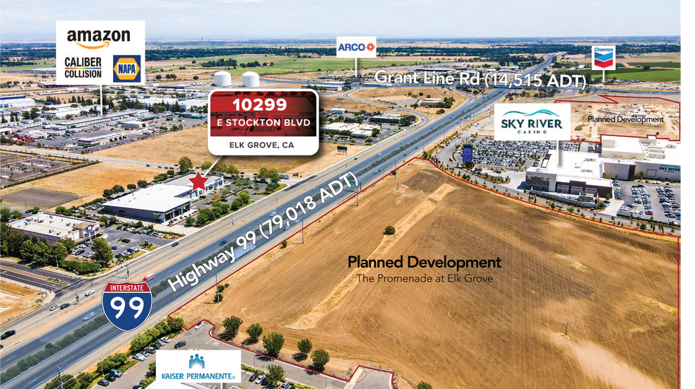 10299 E Stockton Blvd, Elk Grove, CA for lease - Aerial - Image 2 of 9