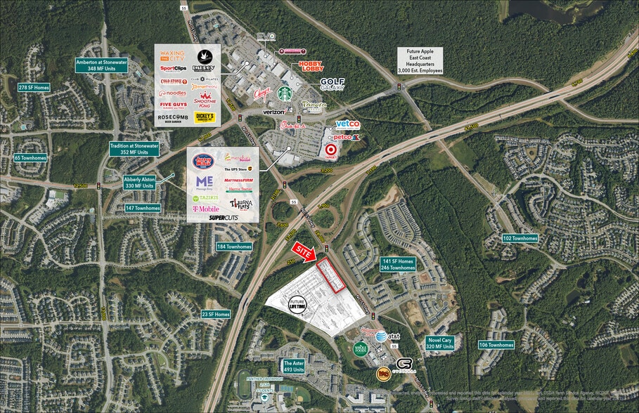 HWY 55 & Highcroft dr, Cary, NC for lease - Aerial - Image 2 of 3