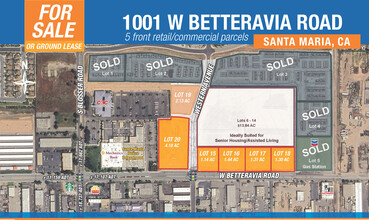 1001 W Betteravia Lot 20, Santa Maria, CA - aerial  map view