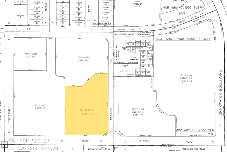 7272 E Indian School Rd, Scottsdale, AZ for lease - Plat Map - Image 3 of 14