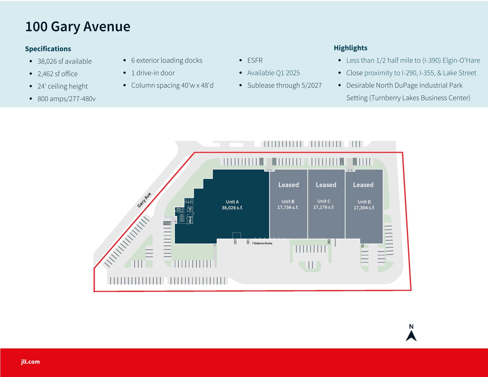 100 N Gary Ave, Roselle, IL for lease Site Plan- Image 1 of 1