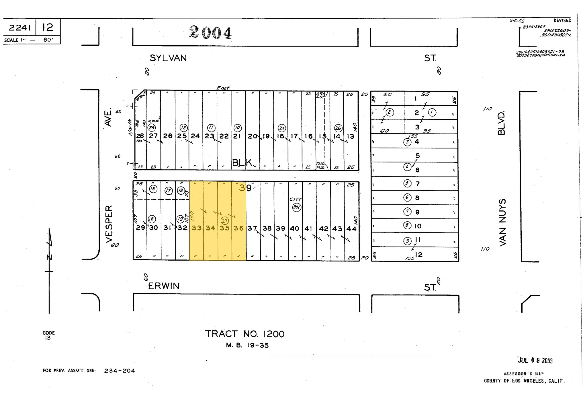 14539-14547 Erwin St, Van Nuys, CA for sale Plat Map- Image 1 of 1