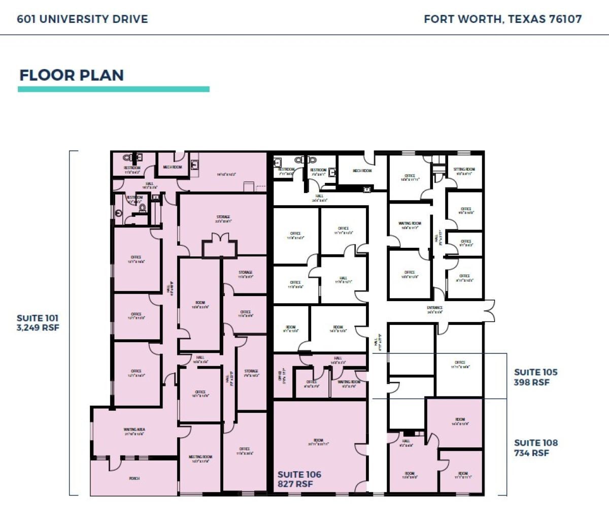 601 University Dr, Fort Worth, TX for lease Floor Plan- Image 1 of 1