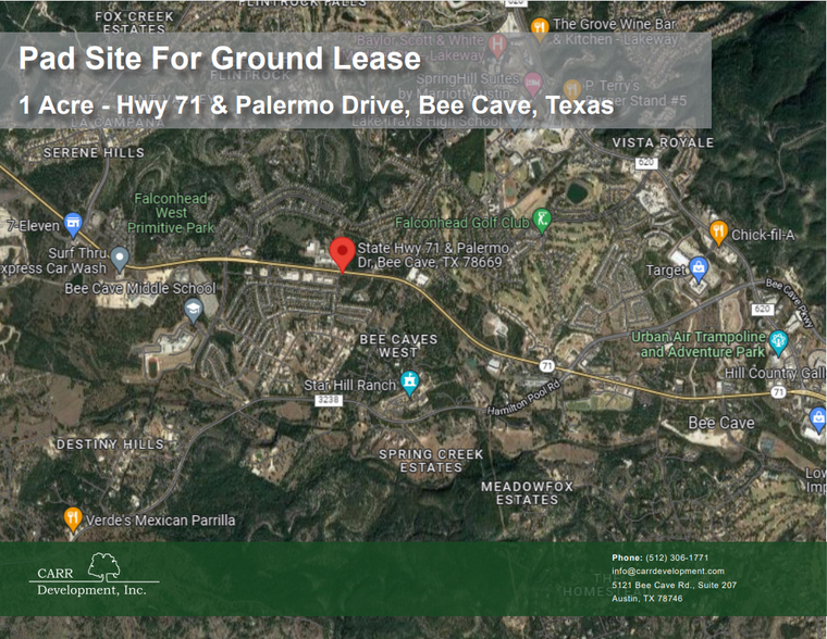 Highway 71 & Palermo Place, Bee Cave, TX for lease - Building Photo - Image 3 of 3