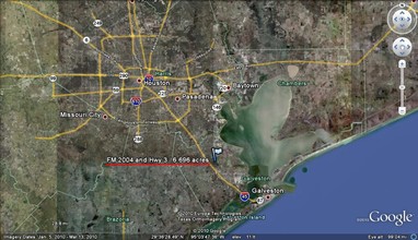 HWY 3 & FM 2004, Texas City, TX - aerial  map view