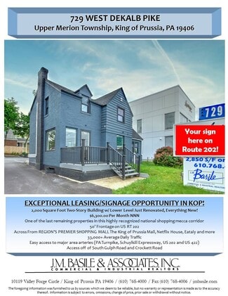 More details for 729 Dekalb Pike, King Of Prussia, PA - Office for Lease