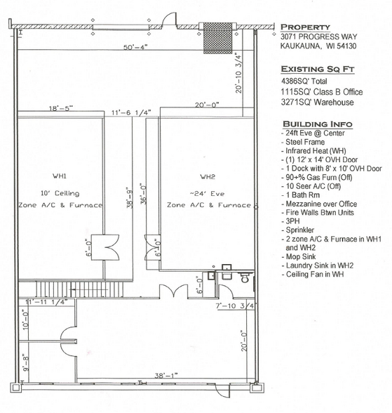 3071-3221 Progress Way, Kaukauna, WI for lease - Floor Plan - Image 2 of 2