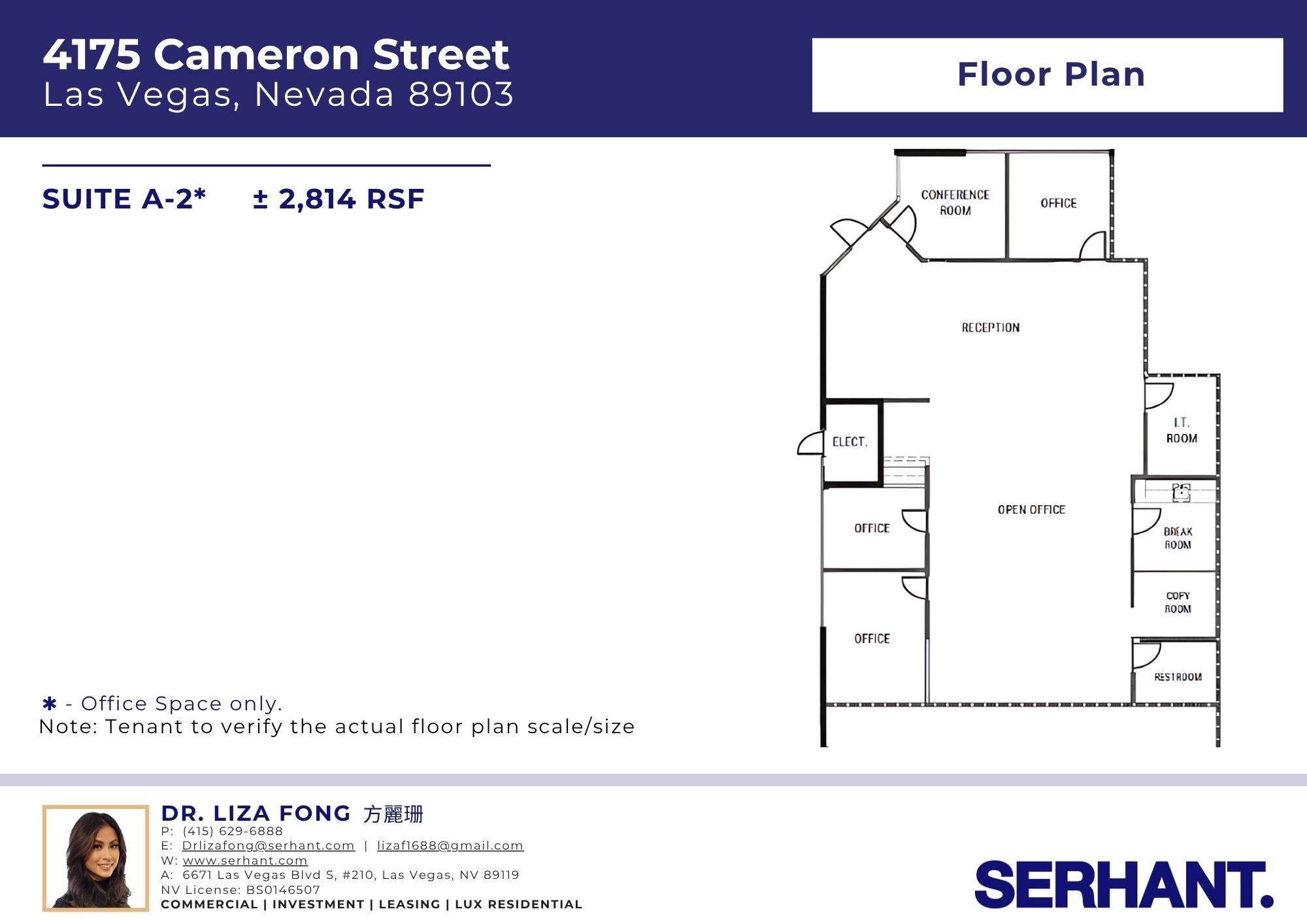 4175 Cameron St, Las Vegas, NV for lease Floor Plan- Image 1 of 2