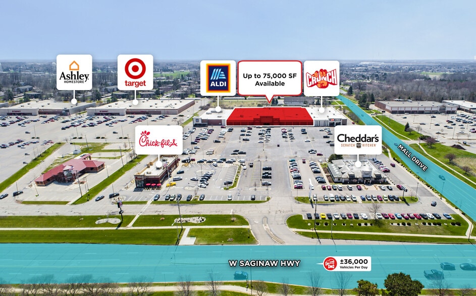 5421-5451 W Saginaw Hwy, Lansing, MI for lease - Aerial - Image 1 of 5