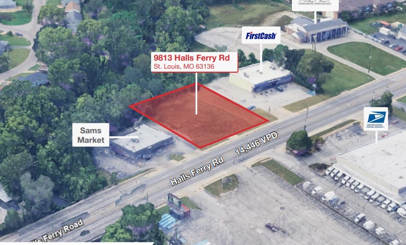 9813 Halls Ferry Rd, Saint Louis, MO for sale Aerial- Image 1 of 4