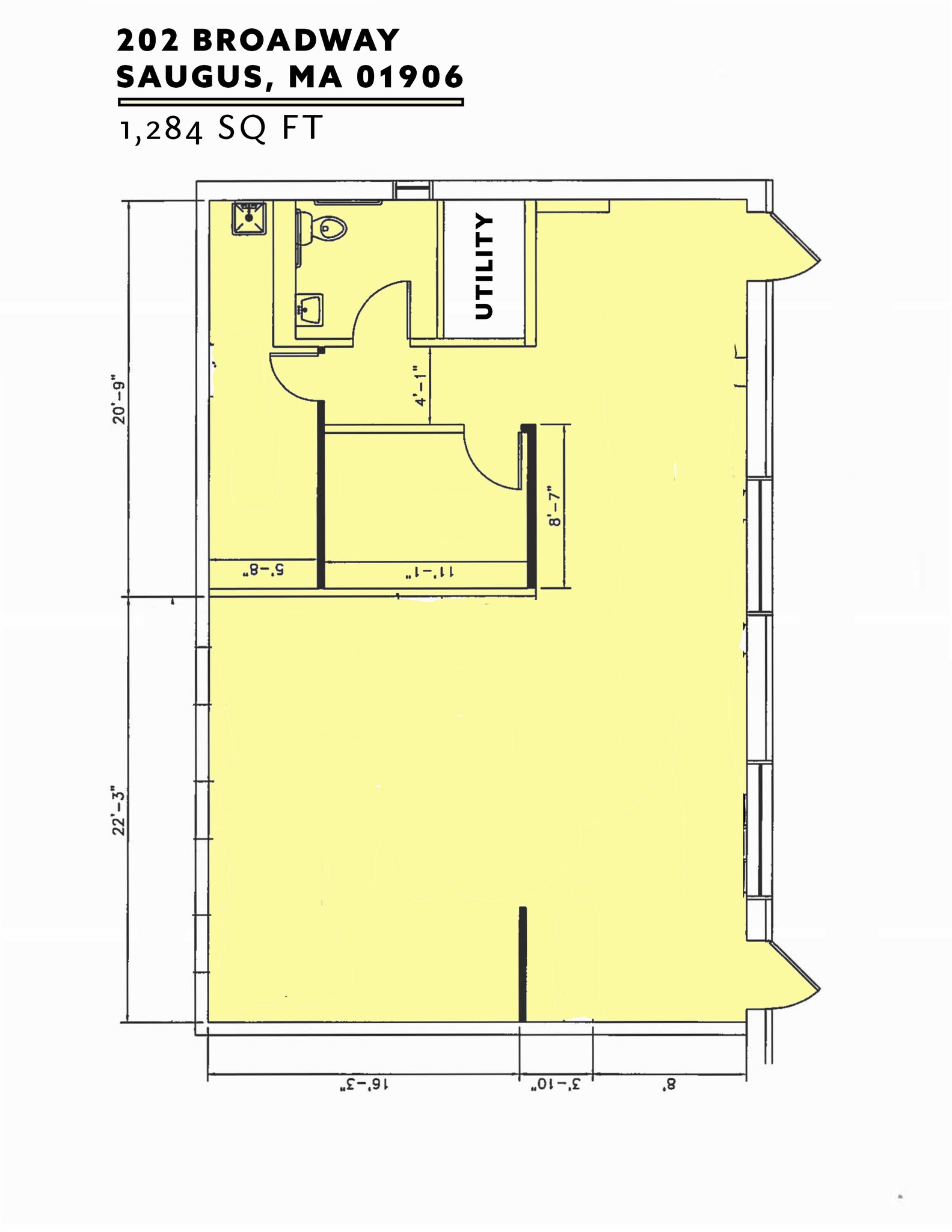 214 Broadway, Saugus, MA for lease Floor Plan- Image 1 of 2